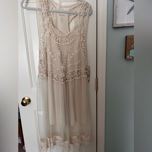 Wrangler Ivory Sheer Embroidery Lace Layering Dress Size XL